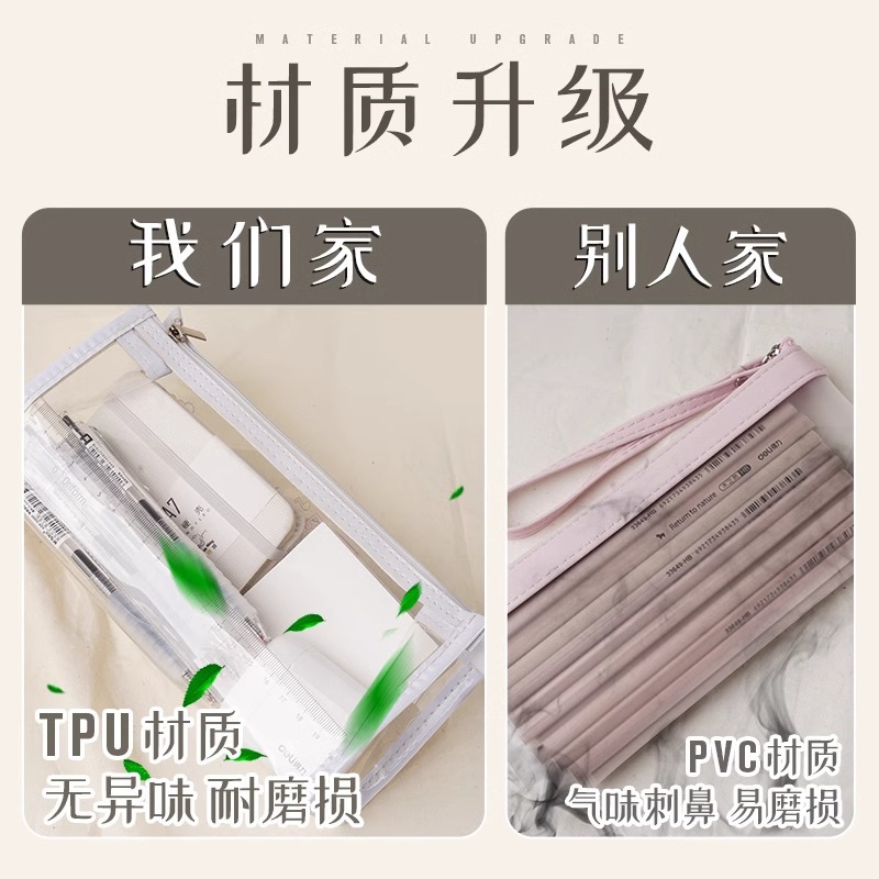 Estuche transparente para lápices, caja de papelería para exámenes, bolsa de papelería de gran capacidad, simple, ecológica, de alta calidad, impermeable, 2026