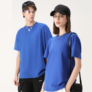 230g heavy cotton round neck short sleeve T-shirt half sleeve men's and women's summer loose minimalist bottoming live supply printing