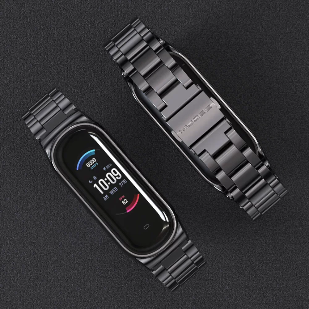 Совместимо с Amazfit Band 7 Huami браслет 5 лент металл три бусины Strite Magland Magnetic Magnetic Suffering