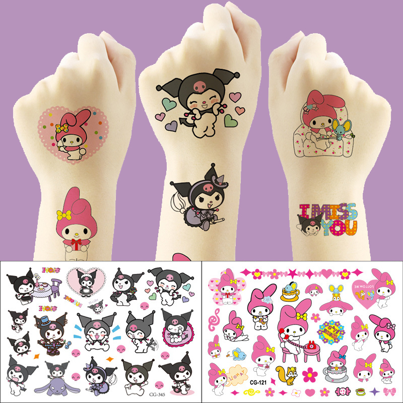 Kurome Melody Kidsren's Tattoo Stickers Little Girl Cartoon Water Transfer Stickers Printed Stickers Princess Dream Kurome Melody Kidsren's Tattoo Stickers Little Girl Cartoon Water Transfer Stickers Printed Stickers Princess Dream