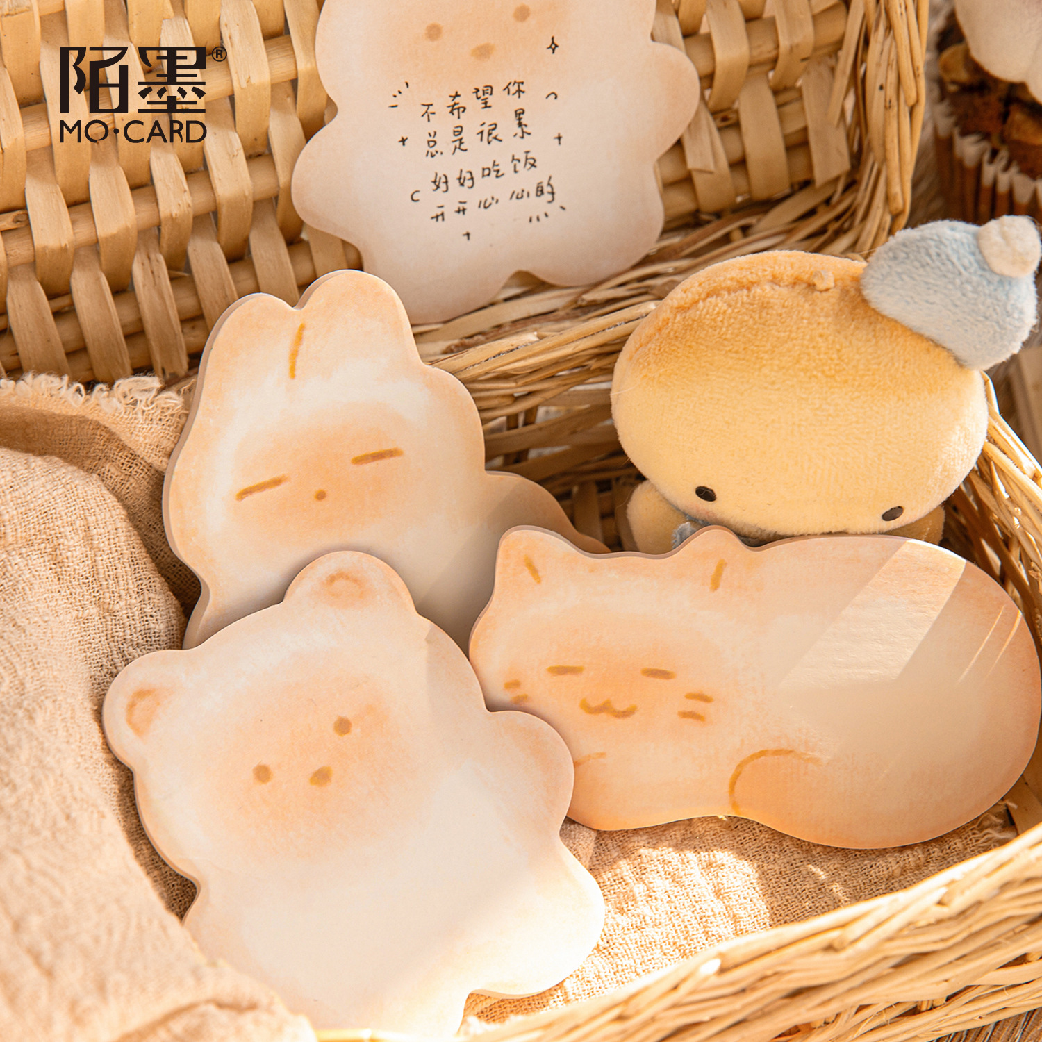 Mo tinta adorable pasta de post-it, serie de marshmallow suave, papel de notas para escribir, mensaje de los estudiantes en forma especial N veces pegatinas