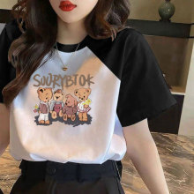 纯棉短袖T恤女大码夏季新款百搭宽松显瘦撞色插肩袖上衣ins女装