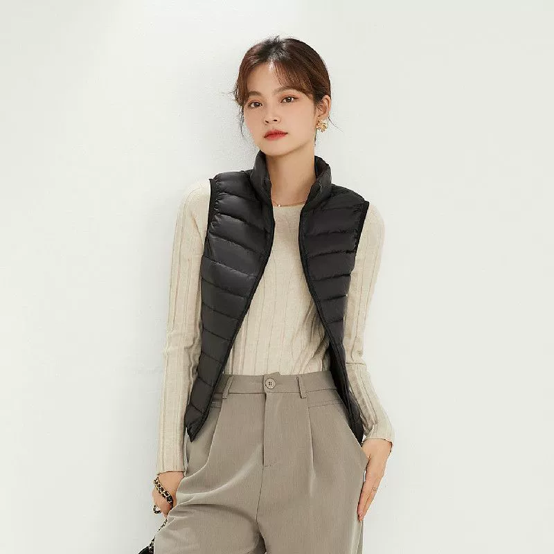 Demi-season down jacket for leisure with down, fashionable vest, thin tank top