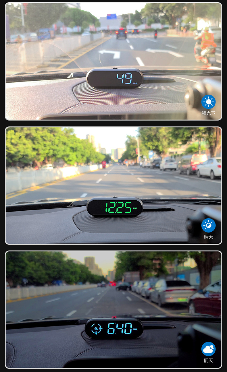 Car Hud Head-Up Display Car Gps Multi-Function Speedometer Compass High-Definition Head-Up Display G9