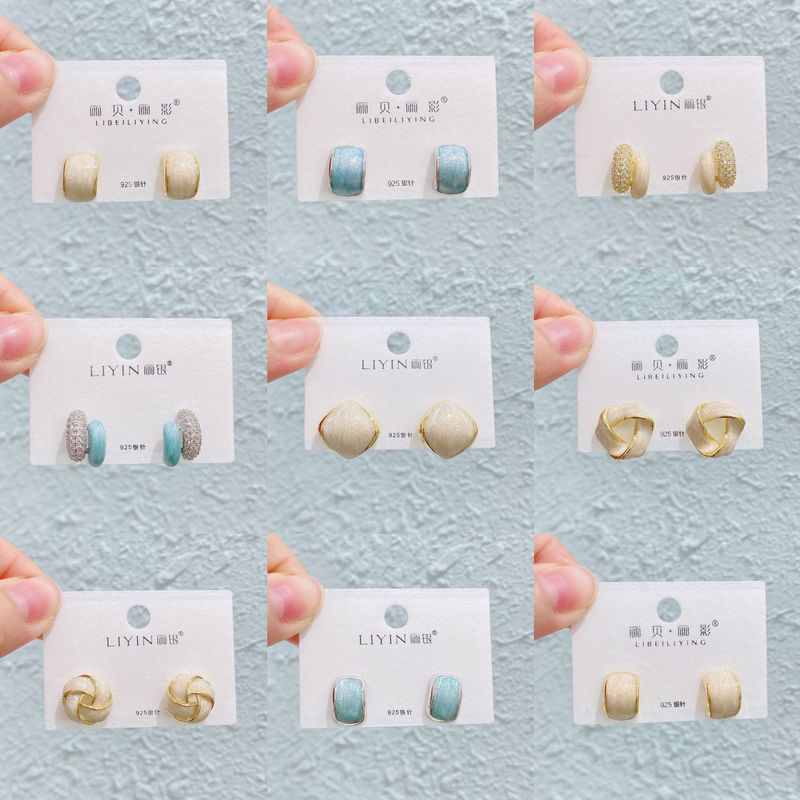 Liyin/Libeliying ドーパミンドロップ釉薬ペイントイヤリングニッチ春夏甘くて絶妙な s925 シルバー針イヤリング|undefined