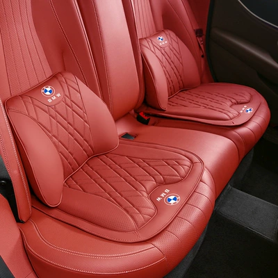Support 530Li Neck Pillow Waist support - 2-bmw-lumbar-supports-2-seat-cushions-volcano-red