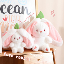 可爱变身兔小果公仔草莓兔胡萝卜兔毛绒玩具玩偶抱枕儿童陪睡公仔