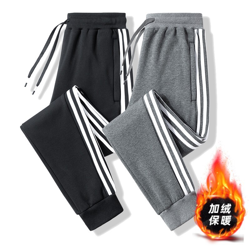 Algodón puro de cuatro colores L - 8XL grasa 95 algodón 2023 nuevo otoño y invierno para hombres tres barras sueltas y veludo