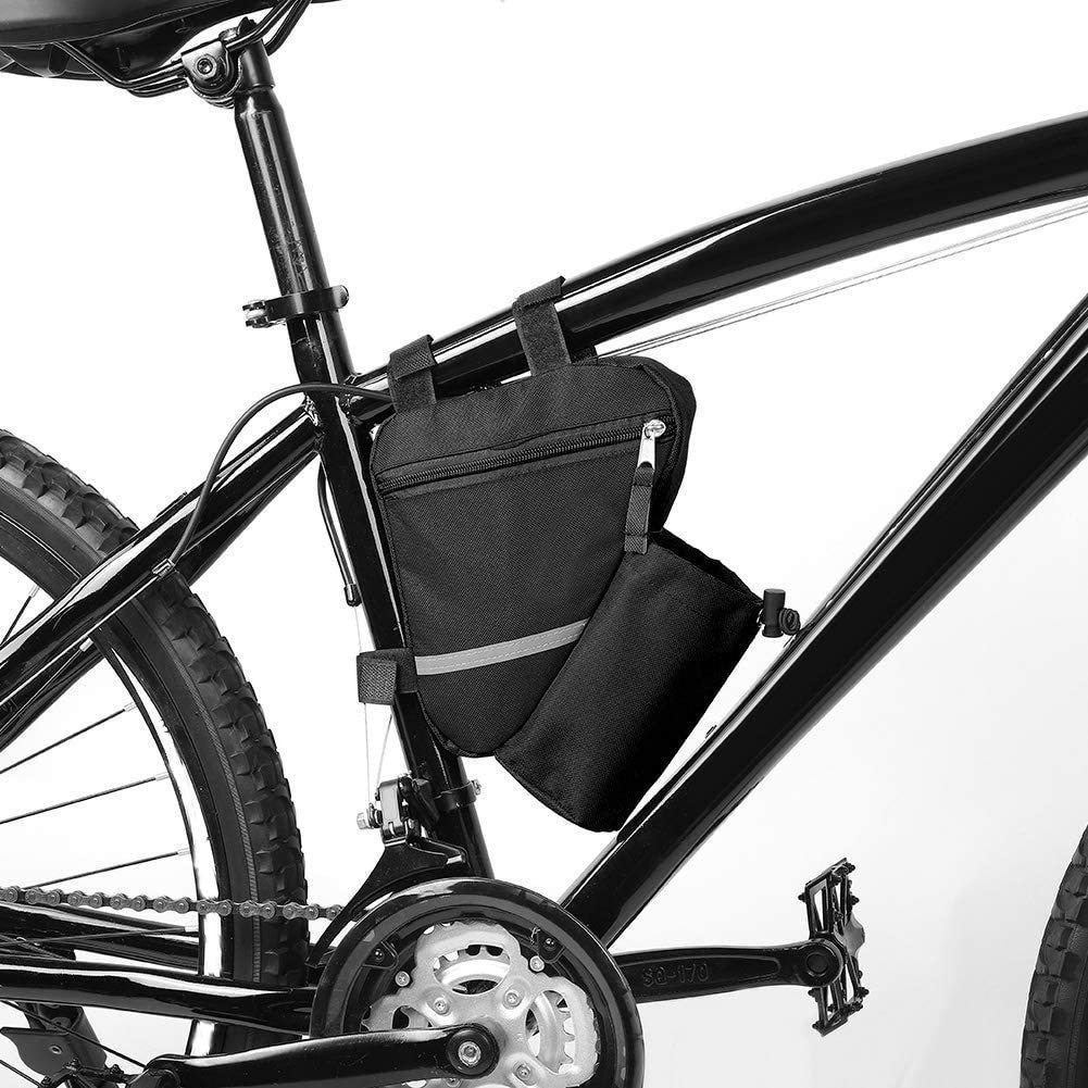 Large Capacity Mountain Bike Bag, Triangle Bag, Tool Bag, Multifunctional Large Water Cup Storage, Reflective Strip, Waterproof Bag