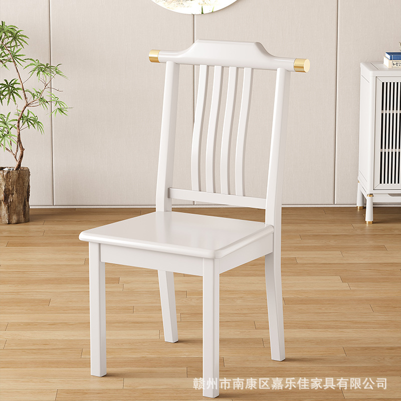 새로운 중국식 공식 모자 의자 [아이보리 화이트 + 나무 시트]