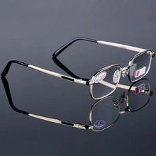 新款高品质花镜时尚便携光学玻璃眼镜 男女款抗刮擦金属老花眼镜