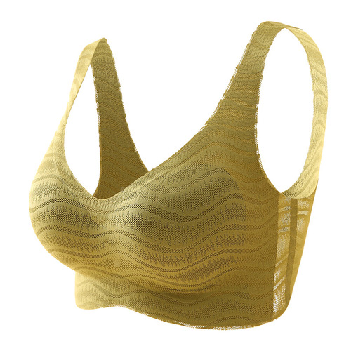 Comfortable Backless Lace Seamless Cut Invisible Micro-Compression Home Sports Sleep Outerwear Women's Bra