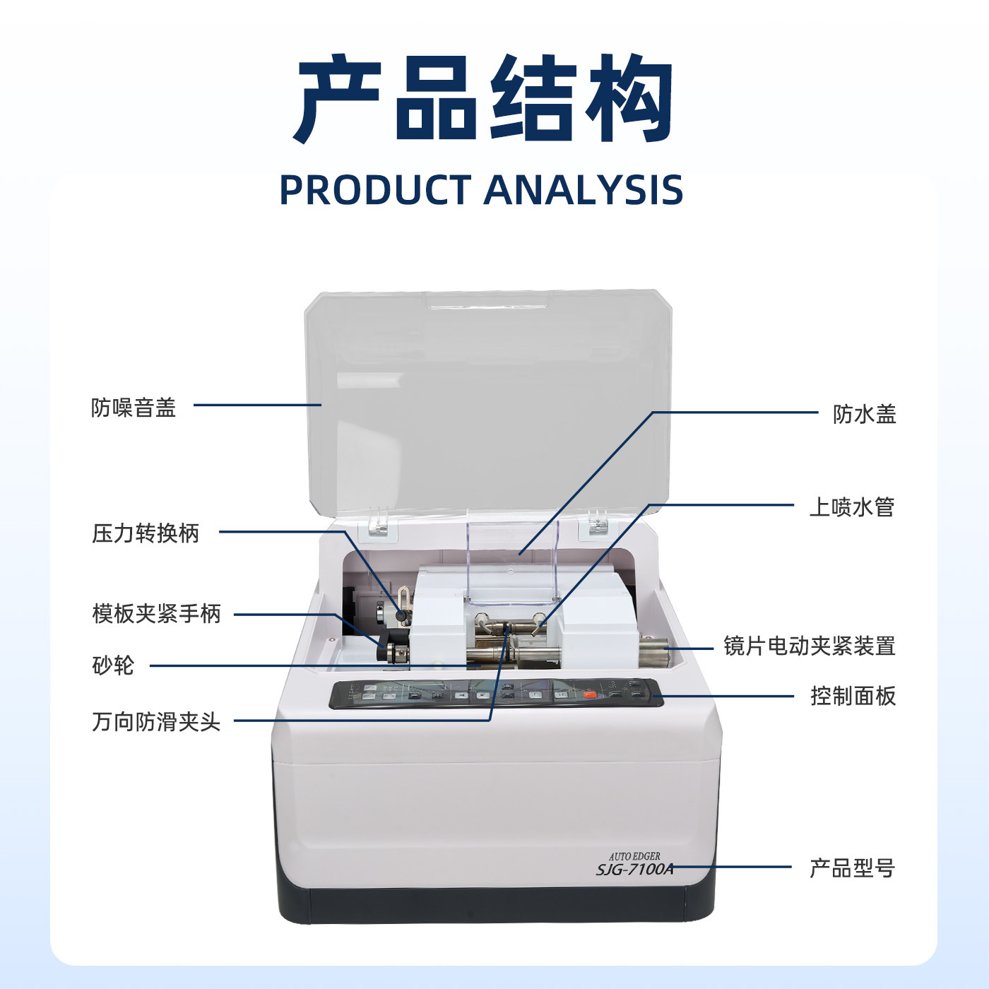 Equipo de procesamiento de lentes máquina automática de pulido de borde SJG - 7100A pulido de borde afilado PC mandril universal