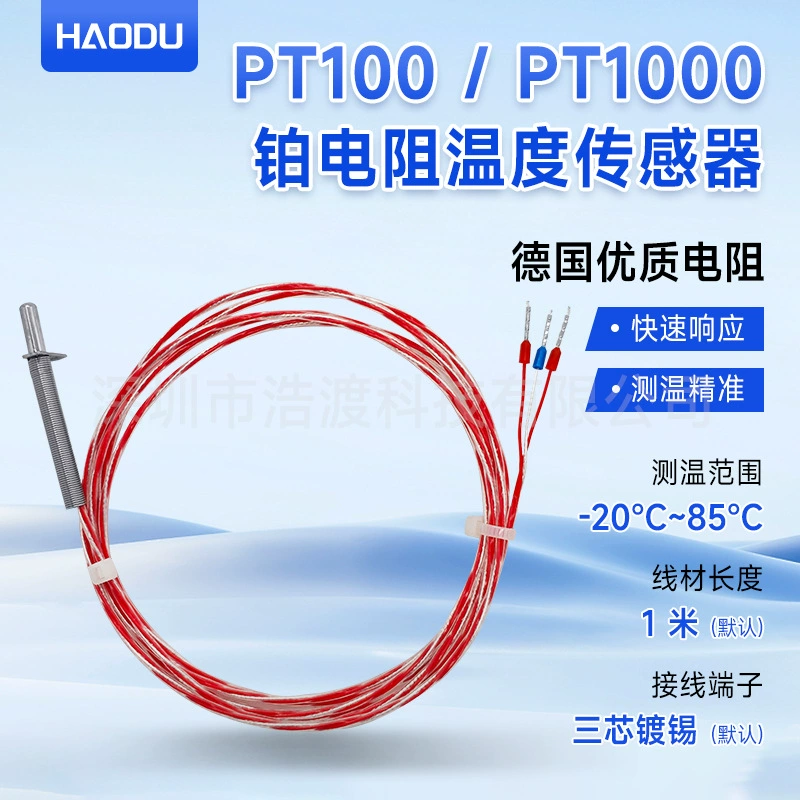 Герли PT100 датчик температуры платиновый резистивный двухпроводный промышленный высокоточный А-класс термочувствительный провод на заказ