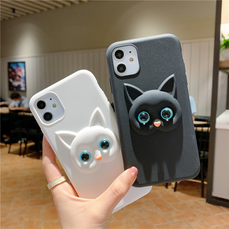 Coque De Protection Pour Iphone En Cuir Motif Chat Créatif_voghion.com