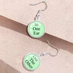 16mm Cross-Border in One Ear and Out the Other Left Ear into Right Earrings Earrings