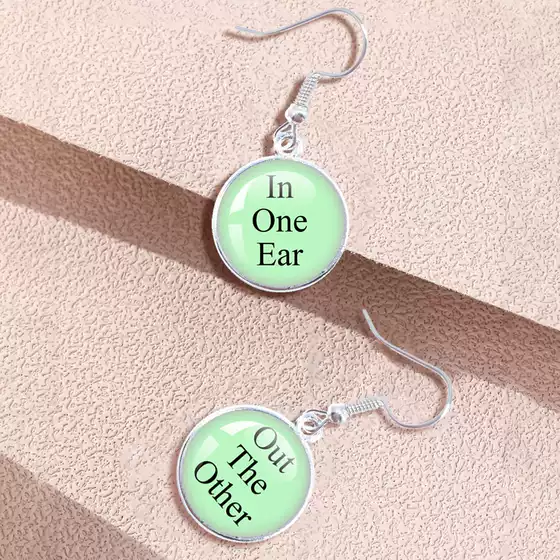 16mm Cross-Border in One Ear and Out the Other Left Ear into Right Earrings Earrings