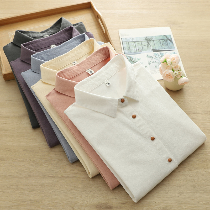 Solid Color Simple Brushed Flannel Long-Sleeved Shirt for Women 2025 Autumn New Casual Slimming Look Top 82457