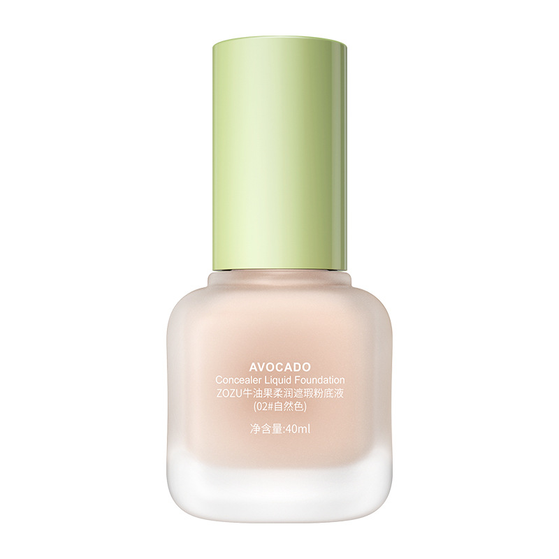 ZOZU Base líquida para corrector suave de aguacate, modificación uniforme del tono de la piel, corrector, base líquida para piel al por mayor