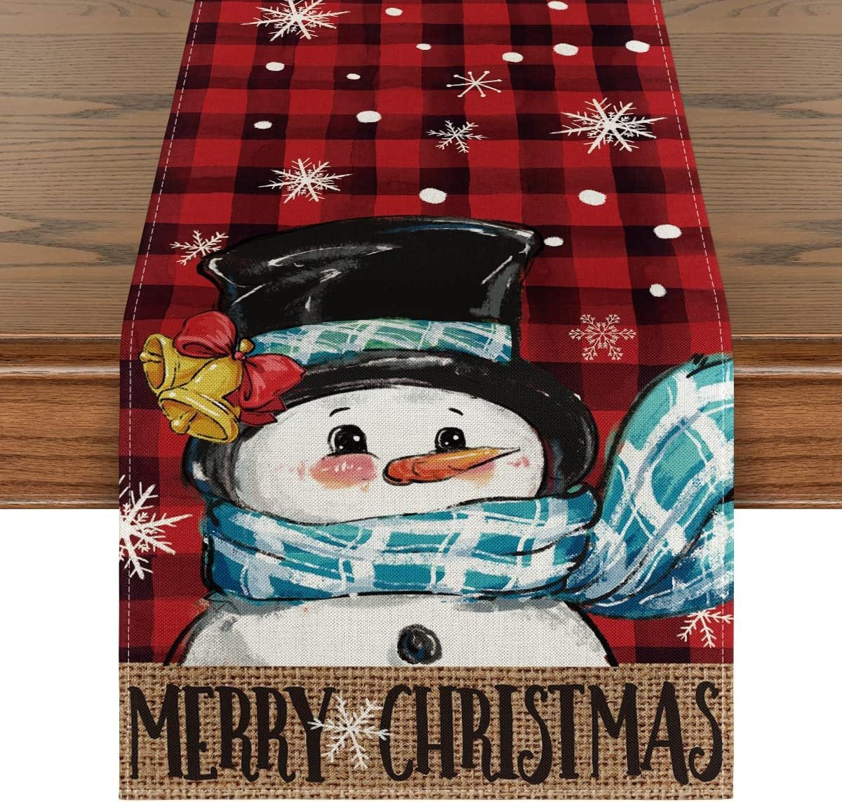 Camino de mesa navideño, decoración de mesa de comedor para el hogar, estilo europeo y americano, mantel nórdico, patrón a cuadros para mesa de té.