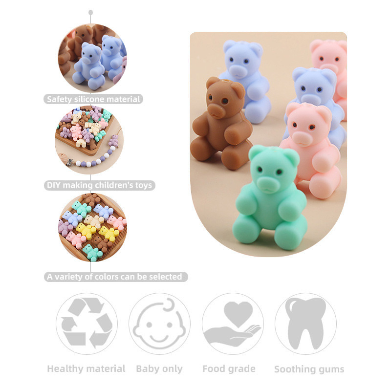 Productos creativos para bebés DIY animación osos de silicona joyería para bebés pezón cadena de dientes molares accesorios de pulsera de goma de diente