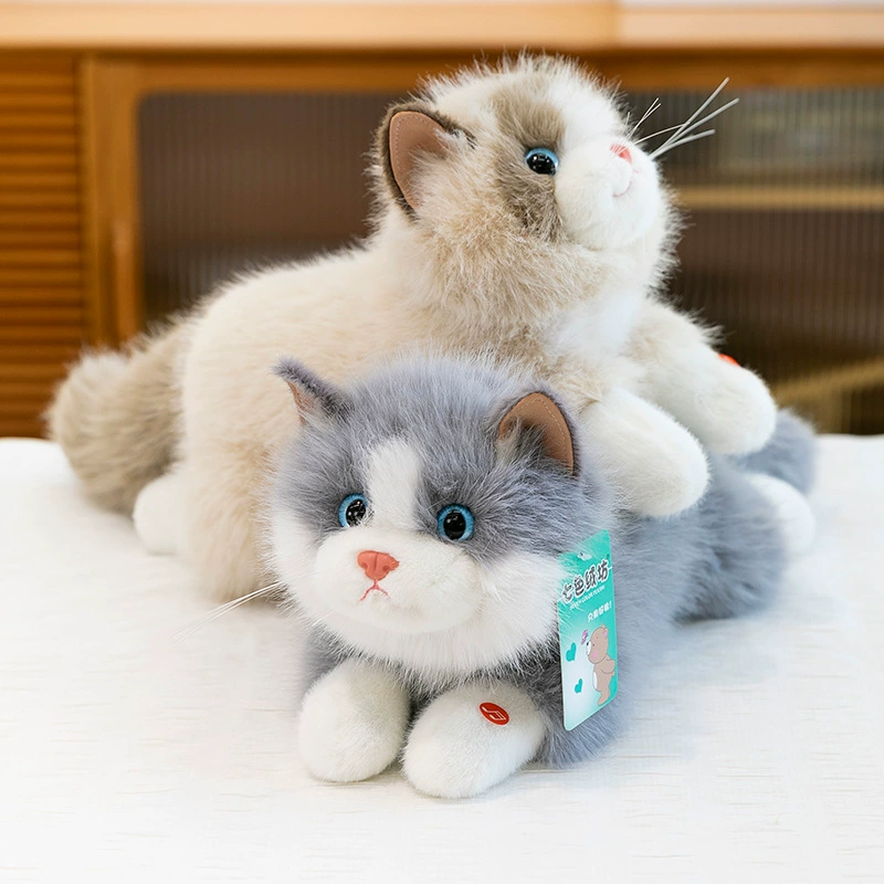 Plush cute realistic rag doll, toy, pillow, cat, kitten, Birthday gift
