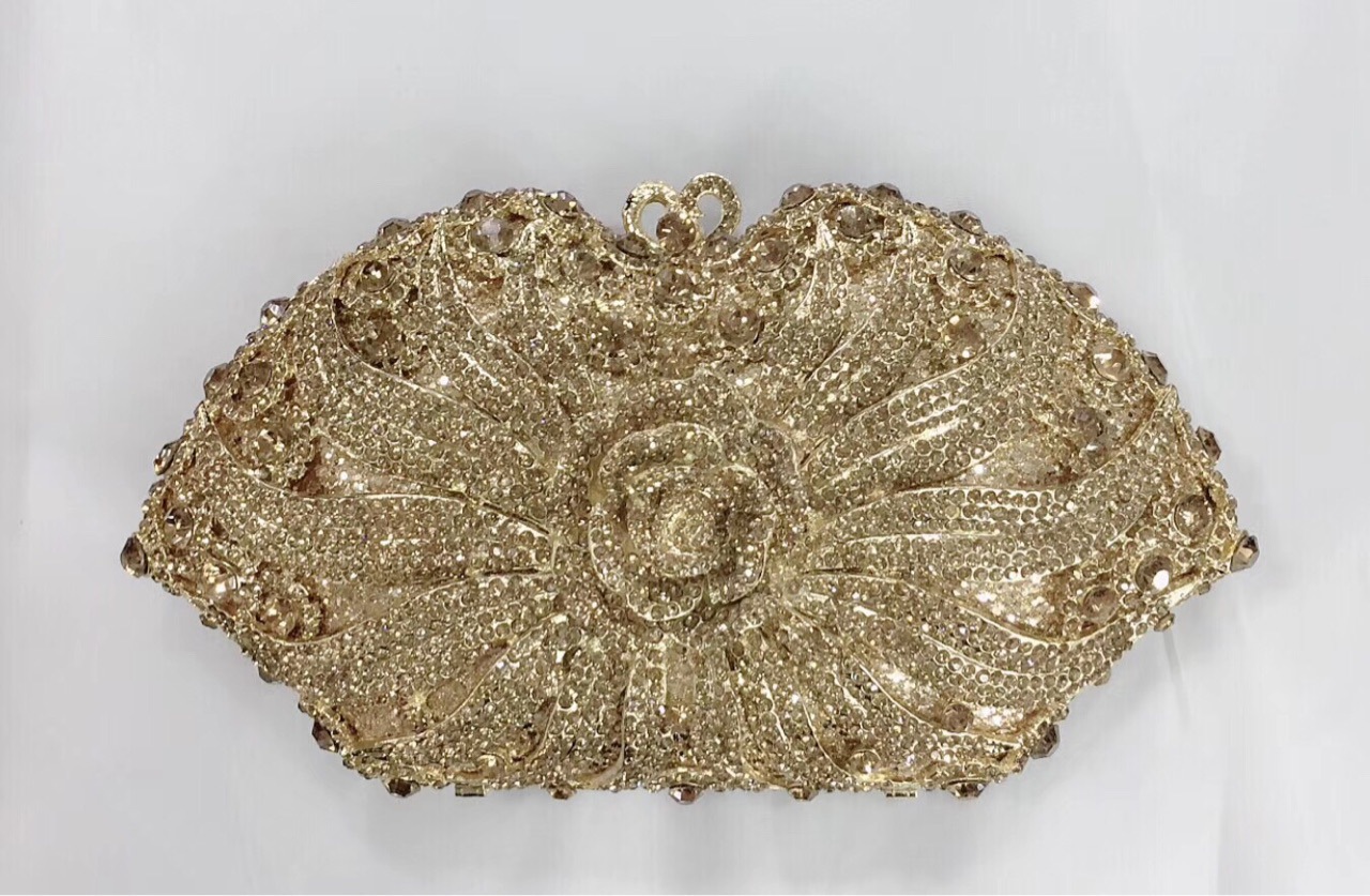 * Cross-border AliExpress hueco metal con diamantes bolsas de cena vestidos de banquete de damas bolsas de maquillaje de mano de diamantes completos