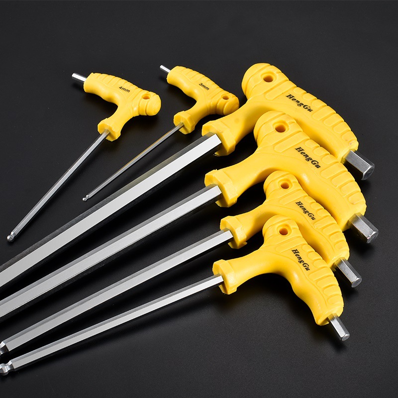 拐杖型内六角4球头公制平头5mm省力方6角加长内六角工具T型