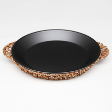 酒店商用特色餐具大盘鸡黑色铁不粘盘子鱼头锅小龙虾菜盘加云
