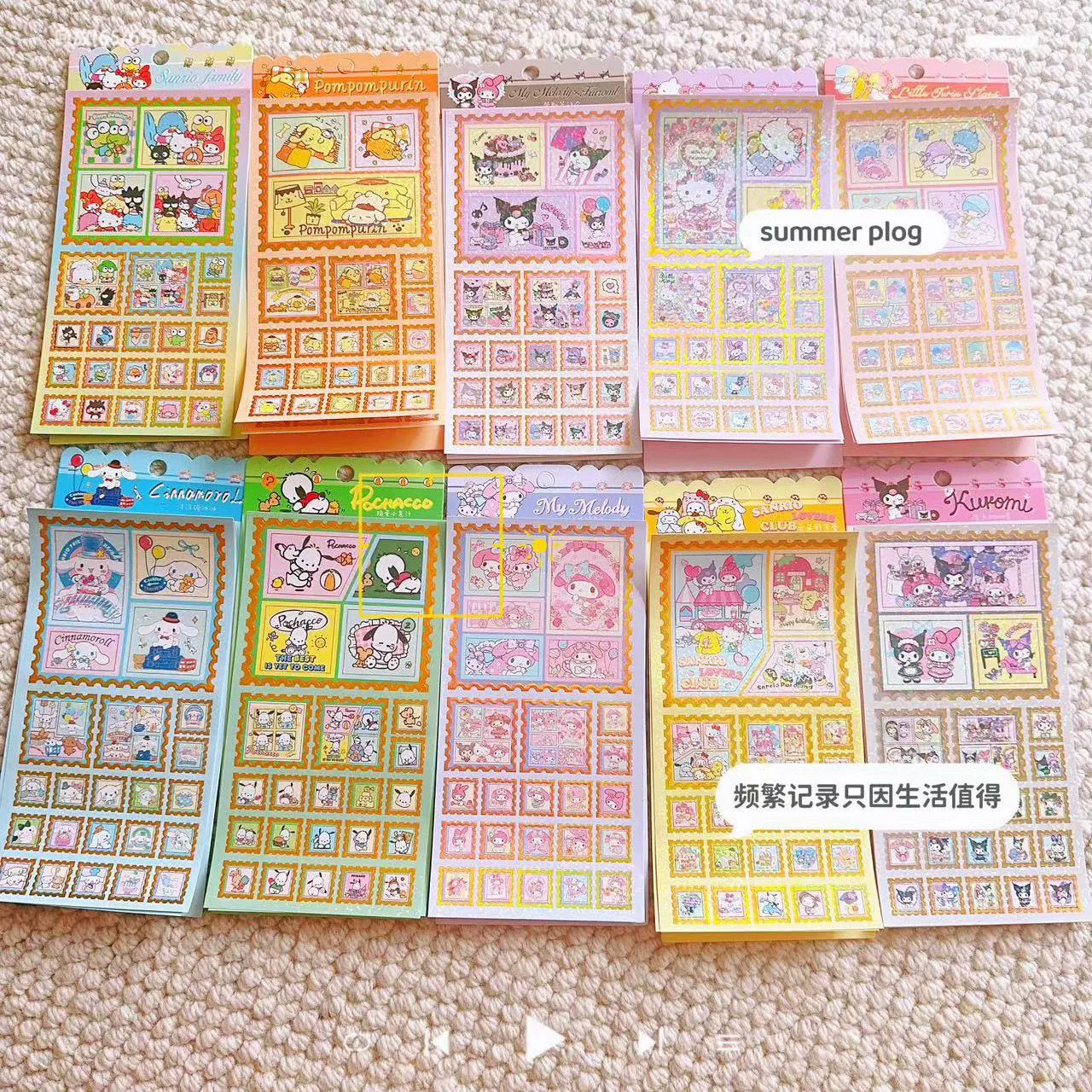 Стикеры (Sanrio) милые мультяшные самоклеящиеся водостойкие наклейки для школьников, набор