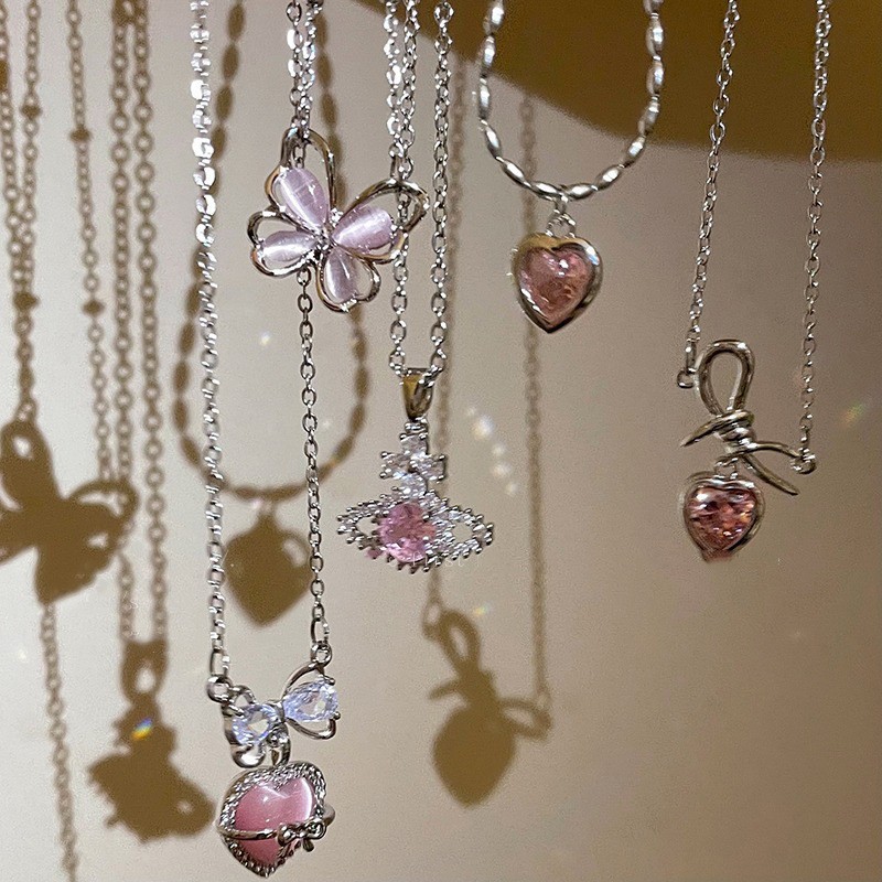 Star, Heart Shape, Rectangle Pattern Casual Simple Style Star Heart Shape Rectangle Titanium Steel Plating Inlay Zircon Pendant Necklace