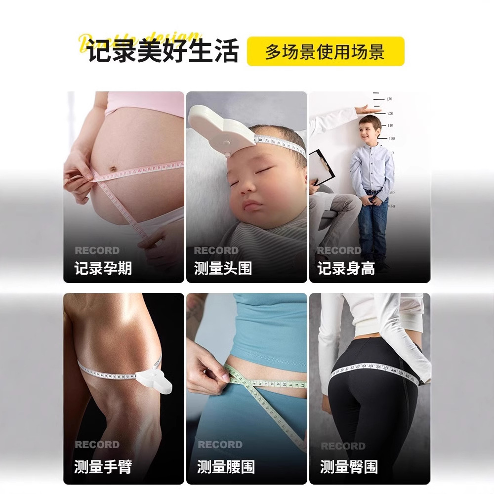 Tres reglas de circunferencia contracción automática Regla de circunferencia de la cintura en forma de Y cinta Gestión del cuerpo ejercicio físico Medición de la circunferencia del cuerpo cuero suave