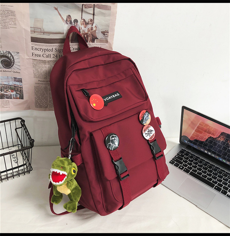 Schoolbag Female Korean Harajuku Ulzzang High School Student Backpack Junior High School Student Large Capacity College Style Ins Backpackpicture17