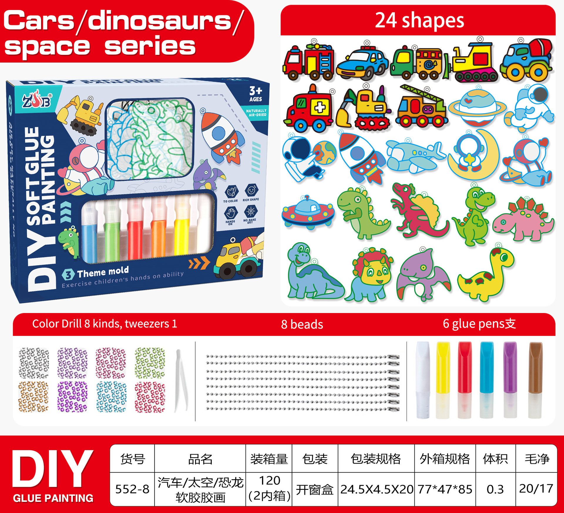 Set de Pintura de Cristal DIY para Niños de Plástico Sin Hornear para Niñas