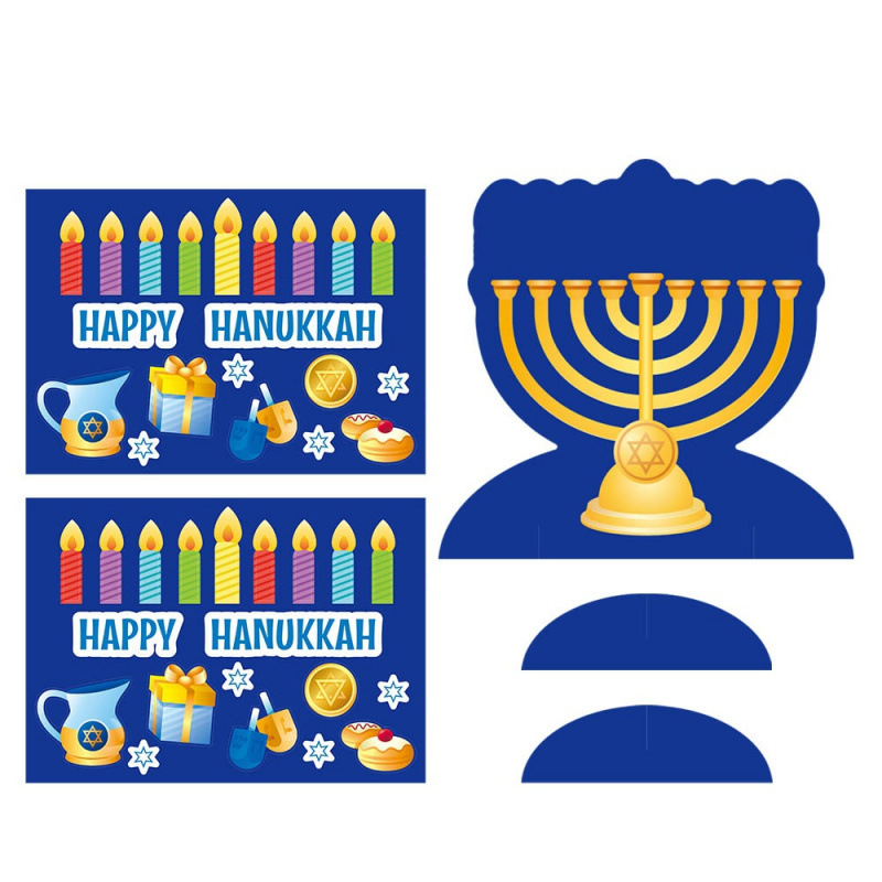 Nuevo decoración de Hanukkah decoración de escritorio DIY pegatinas de papel decoración estereoscópica decoración de la fiesta props