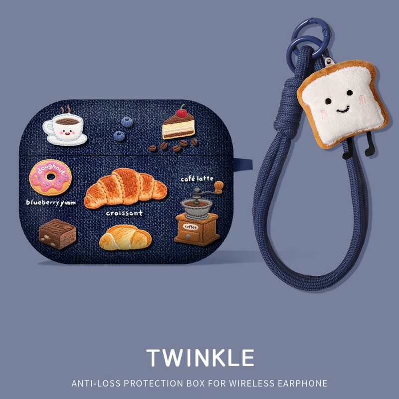 Denim Bread Style Protective Case for AirPods Pro 3 Earphones, Second Generation Bluetooth AirPods 4 Apple Soft Case