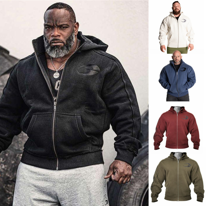 GASP Autumn and Winter Warm Muscle Thickened Velvet Loose Large Size Sports Warcraft Bodybuilding Fitness Sweater Jacket GASP Autumn and Winter Warm Muscle Thickened Velvet Loose Large Size Sports Warcraft Bodybuilding Fitness Sweater Jacket