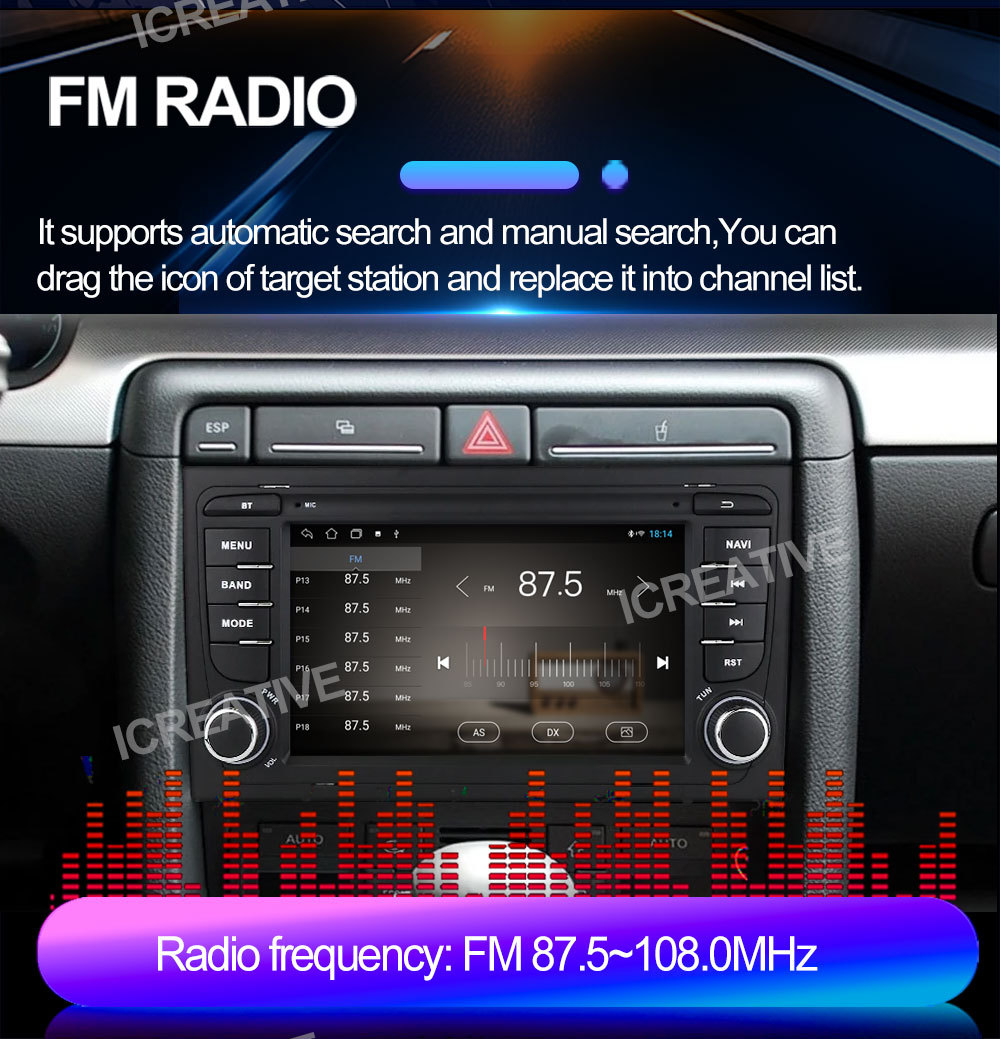Suitable for 7inch Audi A4 Android Car Gps High-Definition Screen Mp5 Bluetooth Navigation All-In-One Carplay