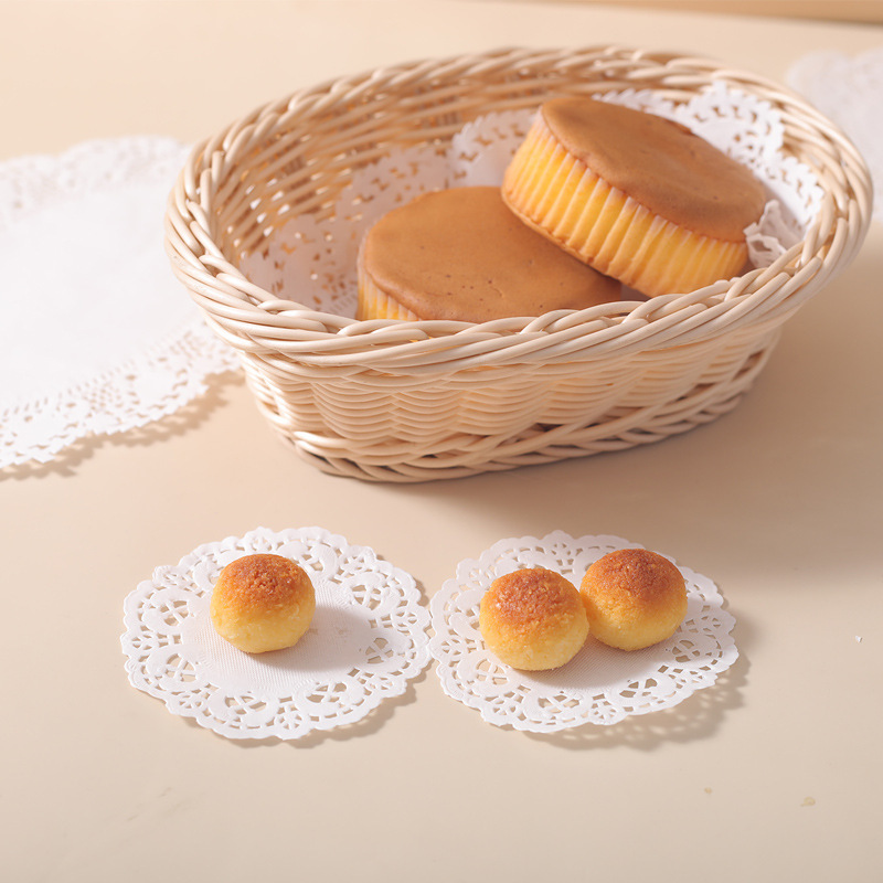 Venta al por mayor de papel de fondo de flor redonda papel absorbente de aceite 100 hojas/paquete de alimentos para hornear pastel de postre papel de pizza papel de encaje