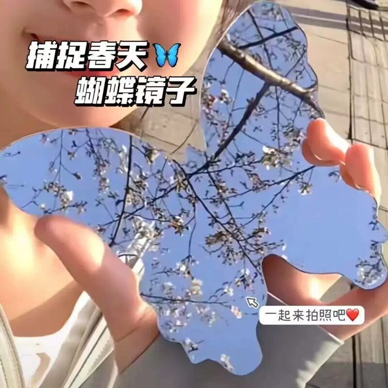 2026 New Butterfly Portable Makeup Mirror Acrylic Artistic Style Photo-Taking Instagram-Style Photo-Taking Decorative Mirror