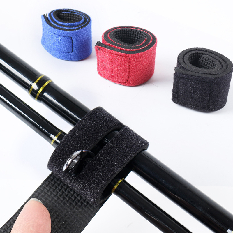 Barra de la viga de Amazon Luya con almacenamiento de caña de pescar Velcro cordón de unión material de buceo caña de pescar elástica correa de la barra de la viga