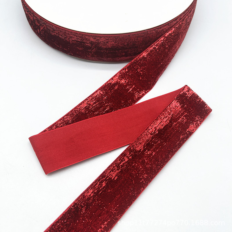 2.7 Métro / paquete de terciopelo de 38 mm boda hecha a mano cinta embalaje de regalo arco DIY decoración de fiesta Santa
