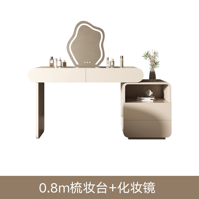 Simple y moderno lujo ligero armario de almacenamiento de la mesa de maquillaje en el dormitorio pequeño tipo de casa mesa de maquillaje de la mesa de maquillaje retráctil
