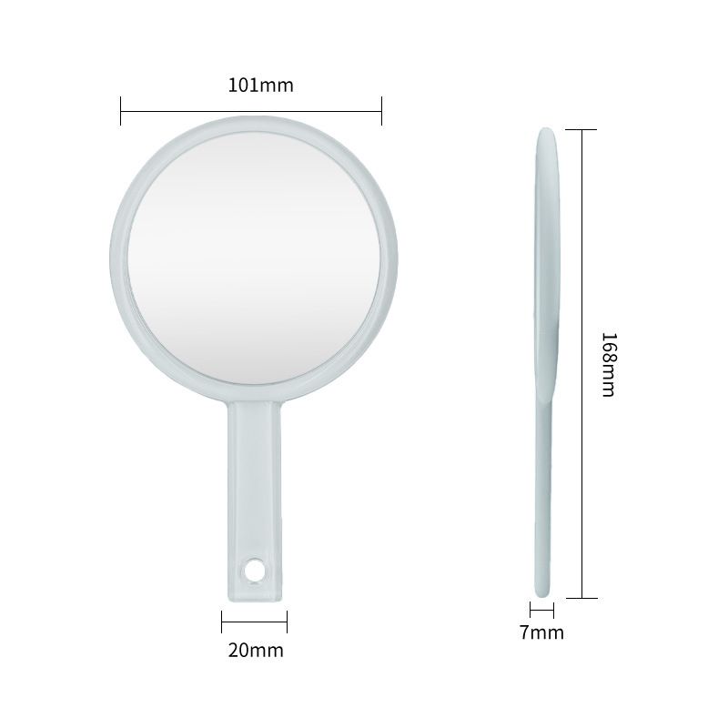 Estilo coreano ins HD de doble cara mango pequeño espejo redondo espejo de maquillaje portátil de mano espejo de regalo de bricolaje