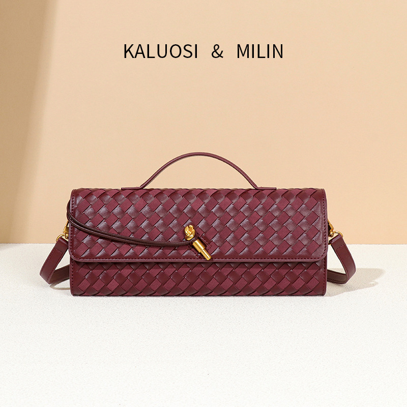 Bag Women's High-end Autumn and Winter New Frosted PU Deerskin Shoulder Crossbody Handheld Evening Bag Organ Bag Clutch Bag