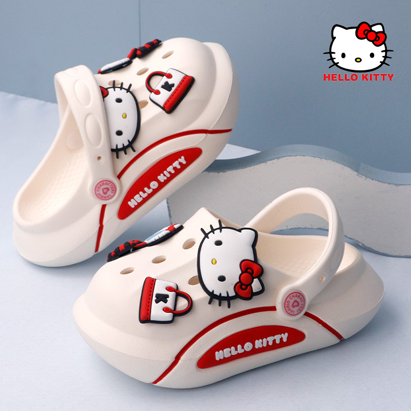 Sanrio Kitty Cat New Children's Slides Baby Garden Shoes Sandals Hole Shoes Home Indoor Non-slip Outwear