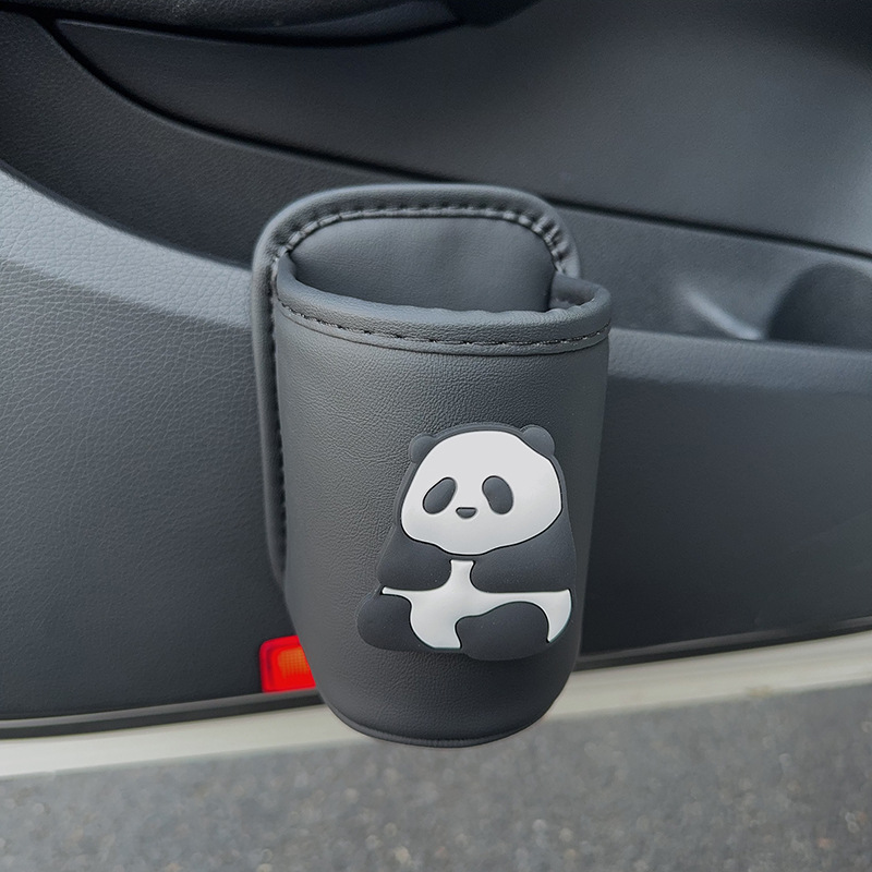Car cup holder/beverage holder – Qìchē Side Drink Rack - panda-black-cup-storage-bucket