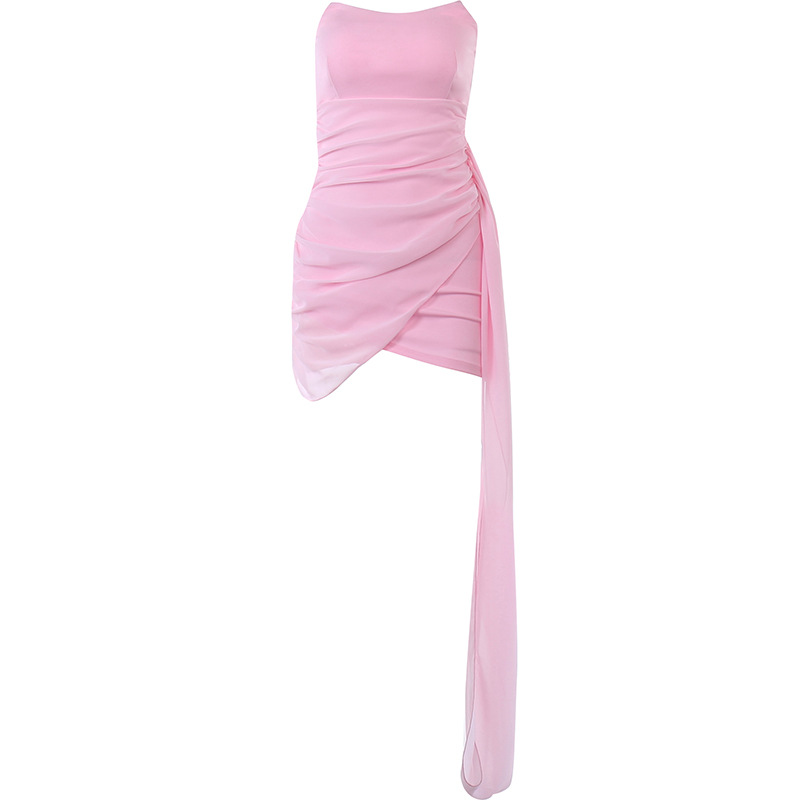 217g Weight Above Knee Dress Length Type Sleeveless Sleeve Length Sheath Dress Dresses Type Spandex, Polyester Fabric Type High Waist Waist Line Daily, Street Occasion Strapless Neckline Slim Fit Type Solid Color Pattern Summer Season Women's Gender Pleated Design Vacation, Streetwear Style Wholesale Women's Vacation Streetwear Pleated Solid Color Daily Street Strapless Sleeveless Sheath Dress 17