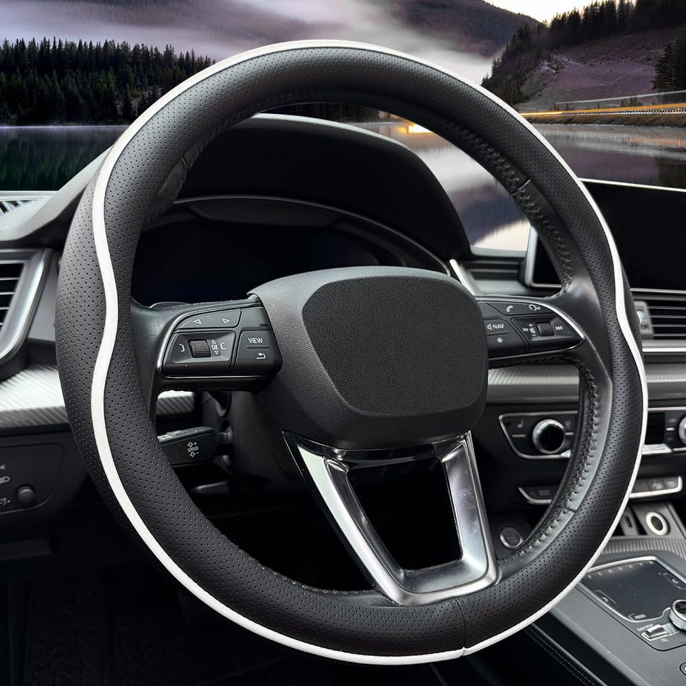 New Car Steering Wheel Cover, High-End Leather, Non-Slip, Universal for All Seasons, Versatile and Fashionable Handle Cover, Wholesale