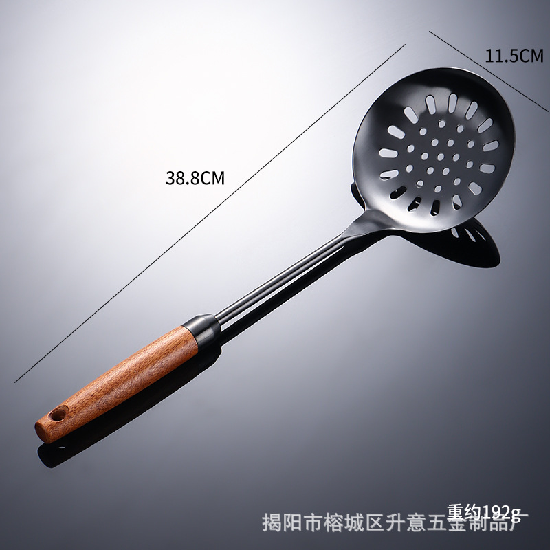 티타늄 도금 블랙 사브리 나무 손잡이 큰 소쿠리